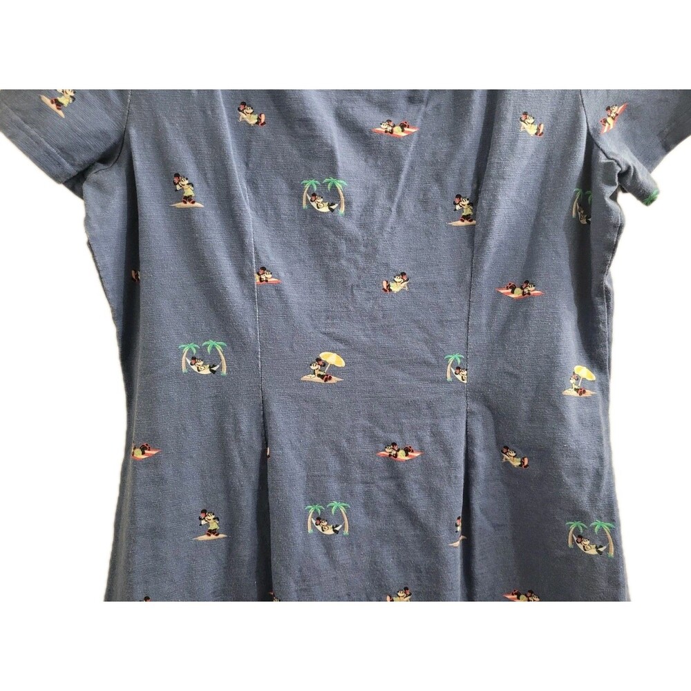Disney Parks Tommy Bahama Minnie Mouse Hawaiian Dress Blue Cotton Small S - Picture 8 of 9